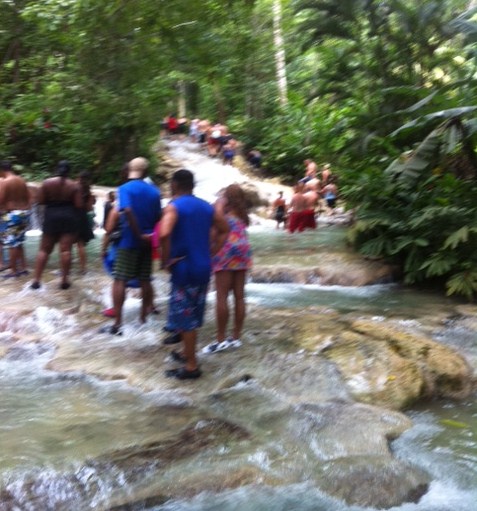 Following a Guide at Dunn's River Falls